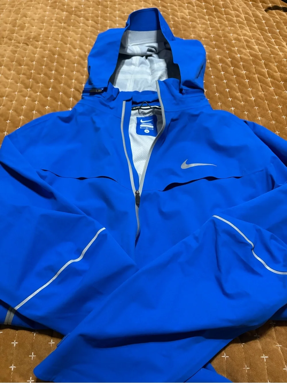 Nike Men's Blue Waterproof Hooded Jacket